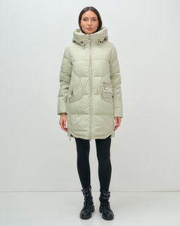 Куртка зимняя женская с капюшоном модная салатового цвета 3193Sl - Visdeer фото 6