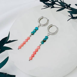 Серьги из Бирюзы и Коралла - Радуга самоцветов фото 2