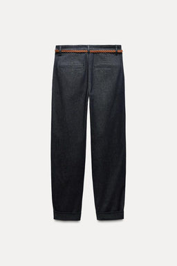 CHINO TROUSERS WITH BRAIDED BELT - Zara фото 7
