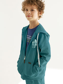 VILATTE / Худи на молнии из премиального футера на молнии для мальчика