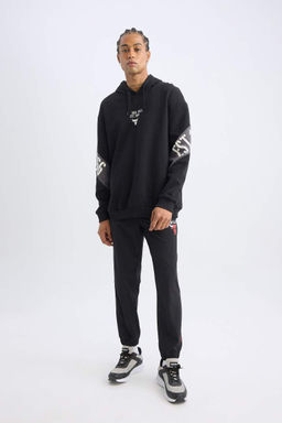 DeFactoFit NBA Chicago Bulls Спортивные спортивные штаны с эластичной резинкой и карманами для бега узкого кроя  фото 4