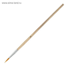Кисти для рисования, синтетика, 10 штук: № 1, 2, 3, 4, 5, 6, 7, 8, 9, 10, круглые, деревянная ручка, международный размер