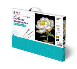 ФРЕЯ PNB/PMB-307 Набор для раскрашивания по номерам ( эффект черного холста ) ( с краской-металлик ) 40 х 30 см Золотой пион