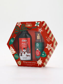 Подарочный набор Happy New Year: гель для душа и мист для тела, красный, URAL LAB