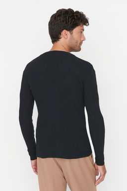 TRENDYOL MAN Antrasit Slim Fit Pamuklu Dar Kal?p V Yaka Dugmeli Fitilli Orgu H?rka TMNAW21HI0100 - Trendyolmilla фото 5