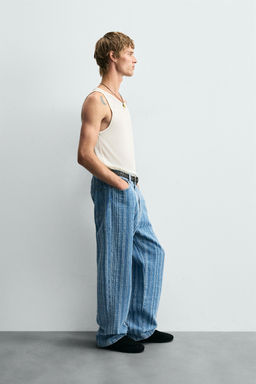 TEXTURED STRIPE JEANS - Zara фото 4