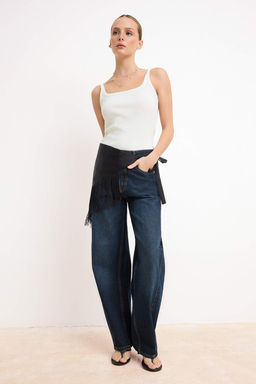 K?rm?z? Fitted/Vucuda Oturan Kare Yaka Kolsuz Aplike Fitilli Esnek Orme Atlet TWOSS26AL00015 - Trendyolmilla фото 5