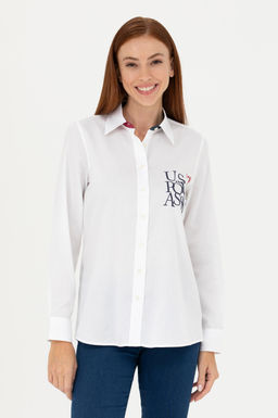 Женская белая рубашка с длинным рукавом - U.s. polo assn фото 15
