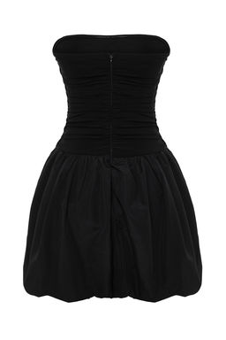 TRENDYOLMILLA Siyah A-Kesim Dokuma K?sa S?k Abiye Elbise TPRSS24EL00074  фото 8