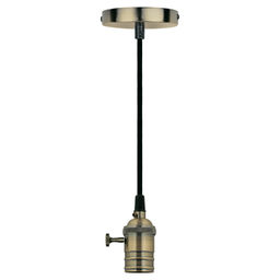 DLC-V-S24K/E27 TS/1M/BL BRONZE Патрон декоративный, серия Vintage, с проводом (1м) и креплением. Выключатель поворотный. Материал алюминий. Цвет бронза. ТМ Uniel.