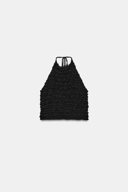 TOP HALTER VOLANTES / Negro