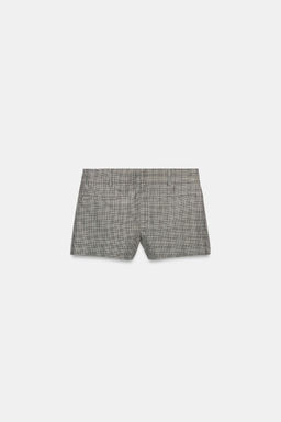 SHORTS CUADROS ZW COLLECTION / Negro / Crudo - Zara фото 4