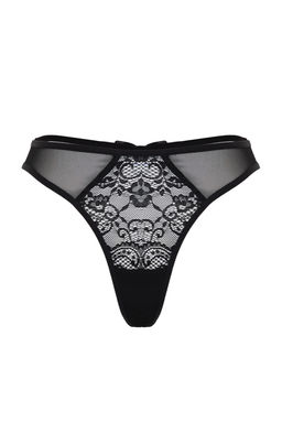 TRENDYOLMILLA Siyah Dantelli Tul ve Fiyonk Detayl? Tanga Orme Kulot THMSS24KU00037  фото 8