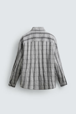 CAMISA RELAXED FIT CUADROS / Gris perla - Zara фото 8