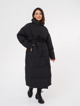 Пальто зимнее женское, черное - Inzibe фото 4