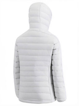 Куртка женская стёганая с капюшоном с графеновой подкладкой светло-бежевого цвета 9624_1SB