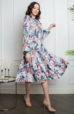 Романтичное платье светло-серый цветы - Donna saggia фото 4