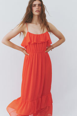 Vestido de volantes con tirantes espagueti - H&m фото 2