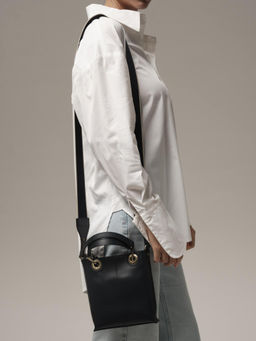 Сумка кожаная кросс-боди Deboro 30347 фиджи черный