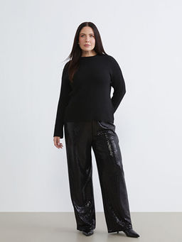 Standart Fit Payetli Kad?n Pantolon