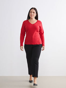 Y?ksek Bel Cigarette Pileli Kad?n Pantolon