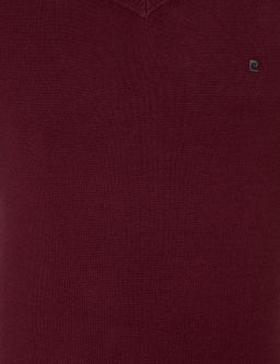 Bordo Slim Fit V Yaka Basic Triko Kazak - Pierre cardin фото 6