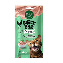 Лакомство для кошек "Паштет из курицы с макрелью", 40г, серия SNACK BAR, Triol 20171043