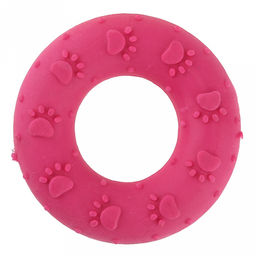 Игрушка для собаки Бублик лапа д7см, h2см, полипропилен, фактурная, цвета микс (темно-розовый, зеленый, синий), Пэт тойс (Pet toys) (Китай)  фото 2