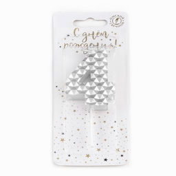 Свеча в торт на шпажке Соты, цифра 9, 7 см, серебро - Simaland фото 4