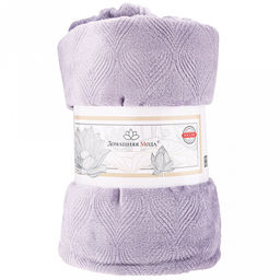 Плед/покрывало 220х200см "Горная лаванда", велсофт "Магнолия" гладкокрашенный, полиэстер 100%, плотность 270г/м2, упаковка: 20х33см пояс бумажный, "Домашняя мода" (Россия)