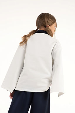 Молочный школьный лонгслив Mooriposh, модель 1605 фото 3