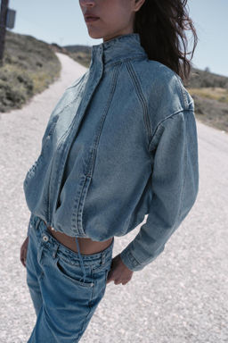 CAZADORA Z1975 DENIM BOMBER CUELLO SUBIDO