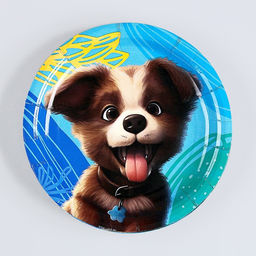 Цена за 10 шт. Тарелка бумажная Щенок, 18 см - Страна карнавалия фото 6