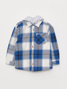 Kap??onlu Uzun Kollu Ekose Desenli Erkek Bebek G?mlek Ceket