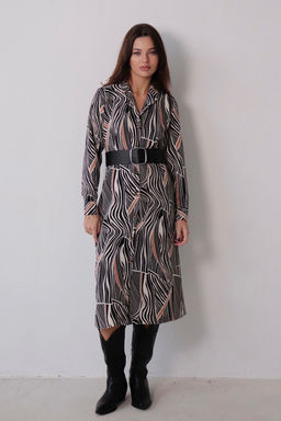 Платье-рубашка с английским воротником принт - Martichelli фото 218