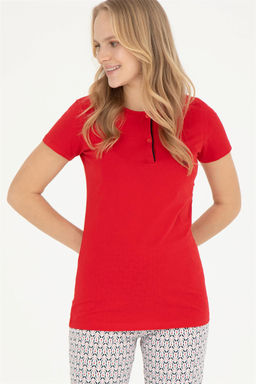 Женский красный пижамный комплект Неожиданная скидка в корзине - U.s. polo assn фото 2