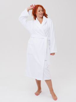 Халат велюр-махра с шалькой белый унисекс ВМЗ-03 (1)