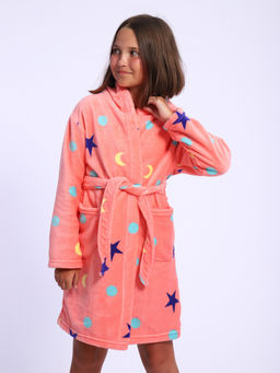 Халат подростковый из ультрасофта "Нежность" коралл