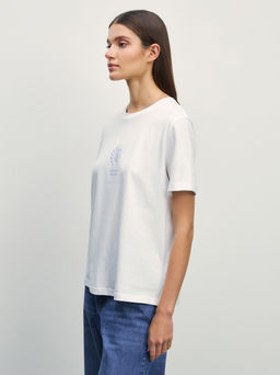 Футболка прямого кроя с принтом / Zarina  фото 4