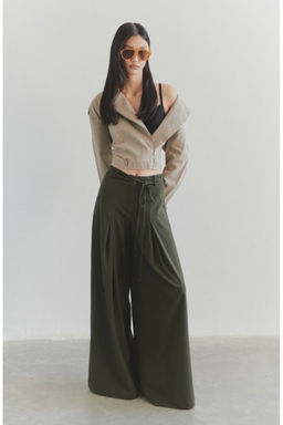 Limited Edition Bej Regular Baglama Detayl? Ince Biker Ceket Mont TWOSS25MO00038 - Trendyolmilla фото 3