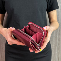 Итальянский кожаный кошелек DuDu серии Pemba | бордовый - Dudubags фото 8