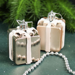 Елочное украшение Подарок 12 шт 5,5 см золото / 5623-G /уп 72/