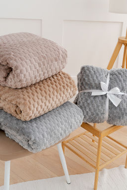 Плед покрывало Черепаха однотонный велсофт - Натали фото 2