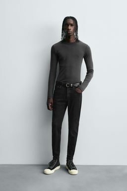 JEANS SKINNY CROPPED FIT / Negro
