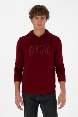 Erkek Regular Fit Kap__onlu Bordo Basic Sweatshirt Sepette S_rpriz _ndirim