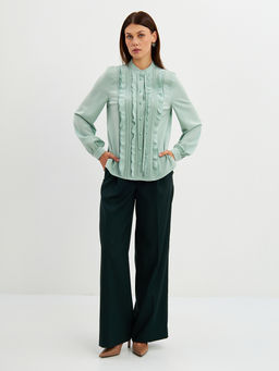 Блузка с рюшами OD-976-3 зеленый