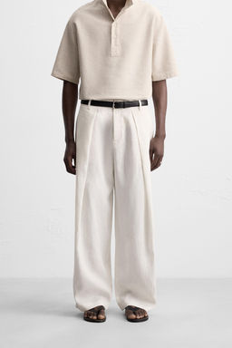 100% LINEN PLEATED TROUSERS - Zara фото 2