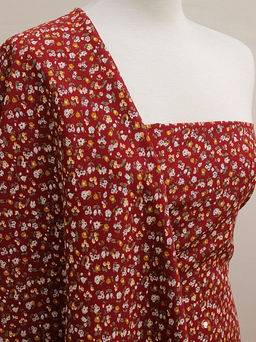 Штапель Тамара цв.бордово-терракотовый, ш.1.44м, вискоза-100%, 100гр/м.кв - Купава фото 7