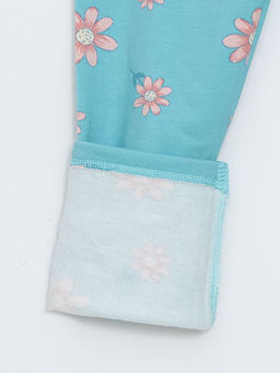 Beli Lastikli ?i?ekli K?z ?ocuk Tayt