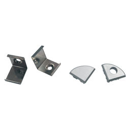 UFE-N06 SILVER A POLYBAG Набор аксессуаров для алюминиевого профиля. Крепежные скобы (4 шт., сталь) и заглушки (4 шт., пластик). Цвет серебро. ТМ Uniel